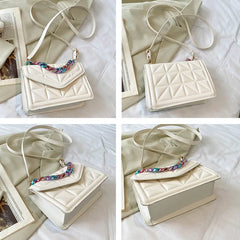 Plaid Side Crossbody Bag Women Summer Flap Shoulder Handbag