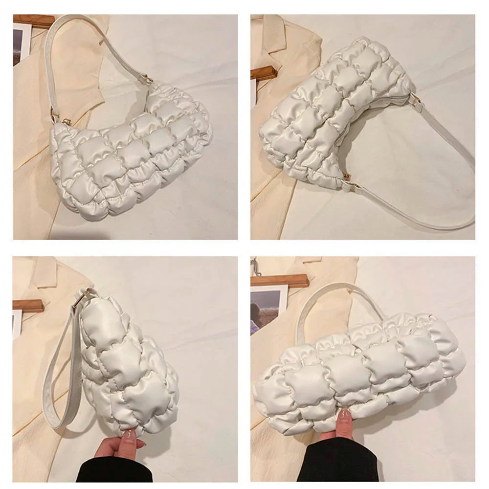 Soft Nylon Padded Tote Shoulder Bag Casual Purse Handbag Clutch