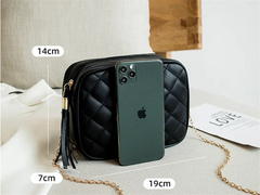 Plaid Women's Small Messenger Bag Chain Bag Tote Bag Bow Handbag
