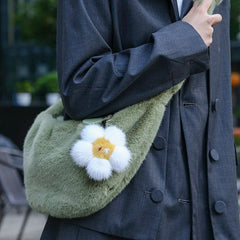 Women's Large-Capacity Furry One-Shoulder Bag