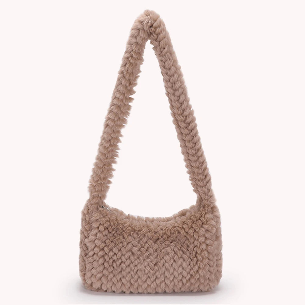 Solid Women Top-handle Underarm Bags Casual Zipper Shoulder Handbags
