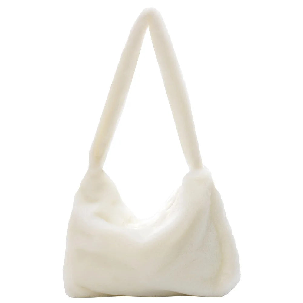 Animal Pattern Plush Shoulder Bag Mini Underarm Purse Crossbody Tote