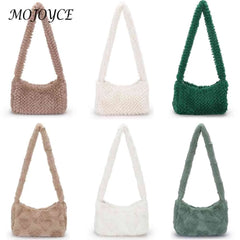 Solid Women Shoulder Underarm Handbags Casual Zipper Top-handle Bags