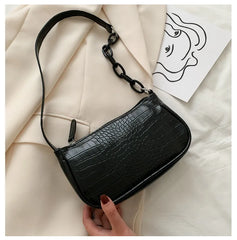Crocodile Pattern One Shoulder Bag Small Square Leisure Beauty Bag