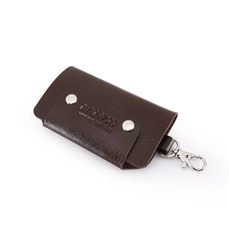 Portable Leather Keychain KeyHolder Organizer Pouch CarKey Wallet