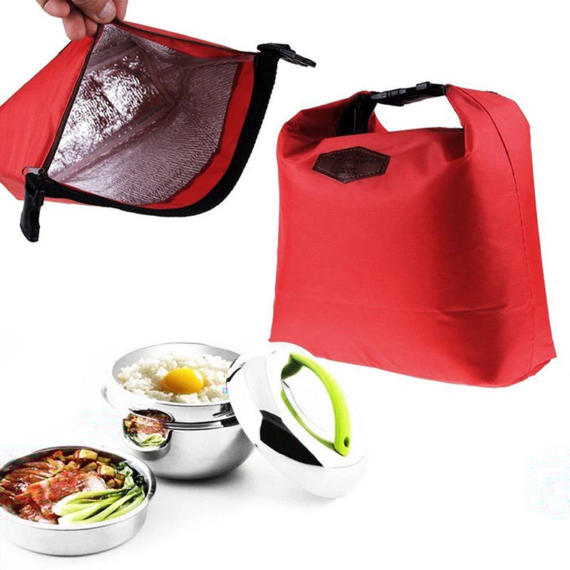 Portable Thermal Insulated Lunch Bag Cooler Lunchbox Storage Bag Lady Carry...