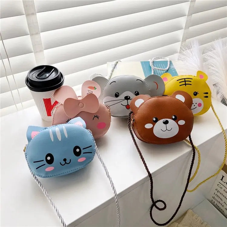 Princess Children's Mini Handbags Baby Girls PU Leather Small Shoulder Crossbody