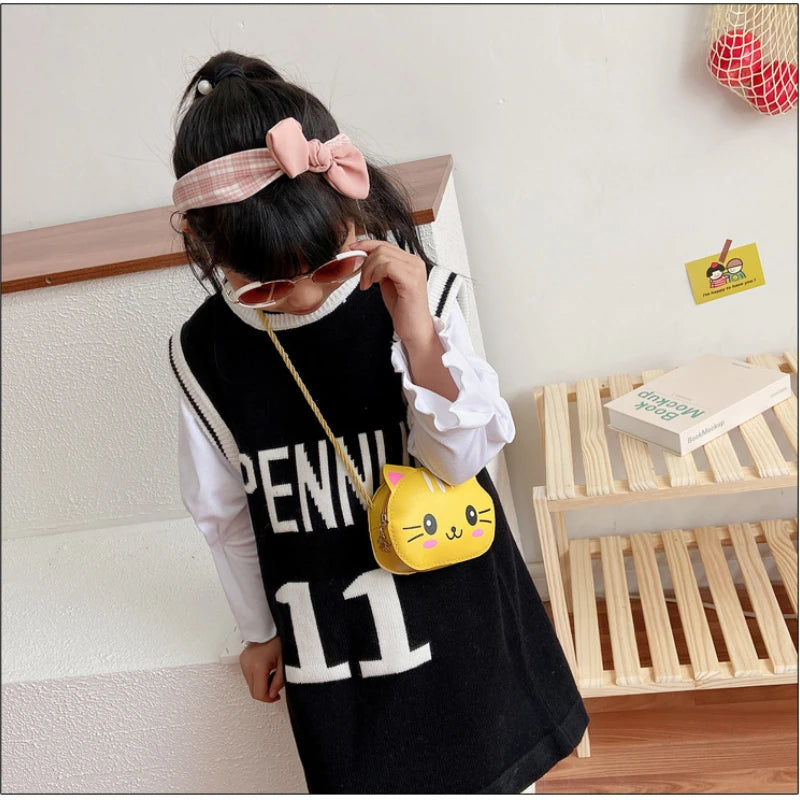 Princess Children's Mini Handbags Baby Girls PU Leather Small Shoulder Crossbody