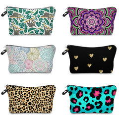 Leopard Cosmetic Organizer Bag for Women, Travel Makeup Storage Bag