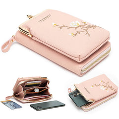 Flowers Pattern Shoulder Crossbody Bag Wallet Clutch