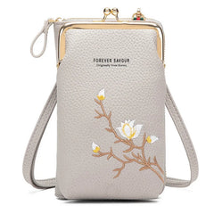 Flowers Pattern Shoulder Crossbody Bag Wallet Clutch