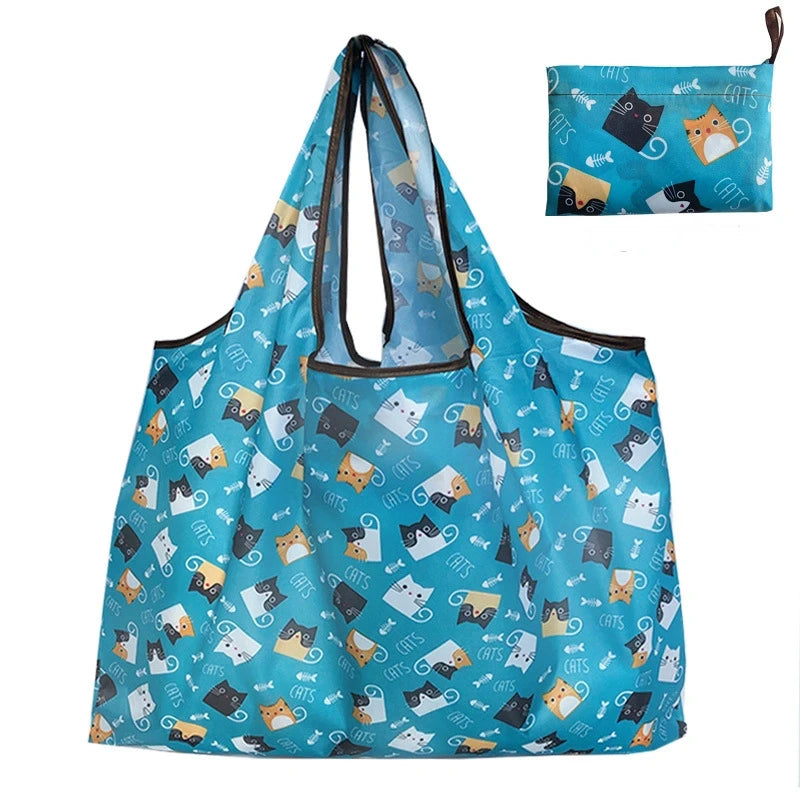 Eco-Friendly Foldable Shopping Bag Cartoon Design Large Capacity