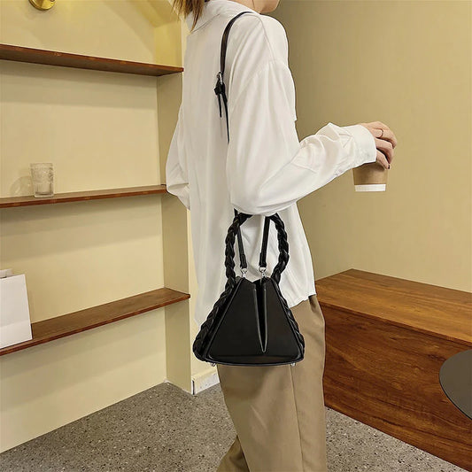 PU Leather Casual Chain Purse Ladies Shoulder Bag Niche Handbag