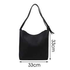 PU Leather Casual Bucket Bag Large Capacity Vintage Messenger Bag