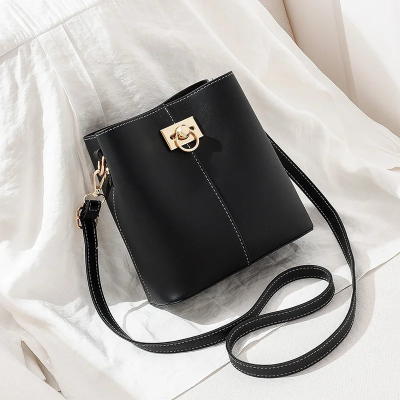 Splicing Bucket Women Shoulder Crossbody Messenger Bag
