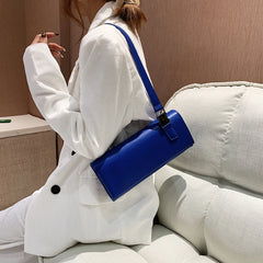PU Leather Shoulder Bag Women's Leisure Rectangle Solid Woman Handbag