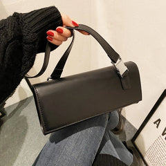 PU Leather Shoulder Bag Women's Leisure Rectangle Solid Woman Handbag