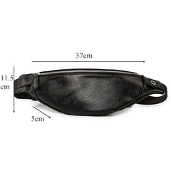 PU Leather Waist Bag Men Fanny Pack Male Heuptas Bum Banana Bag
