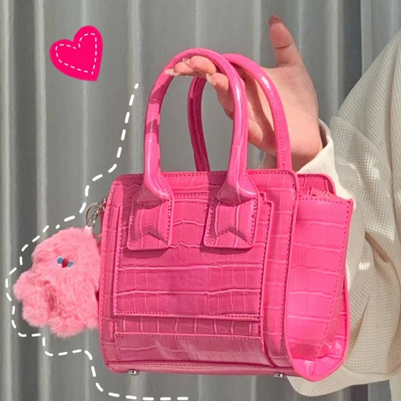 Crocodile Pattern Crossbody Bag for Women Top-handle Shoulder Handbag