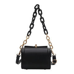 Solid Box Buckle Shoulder Bag Chain Bag Large-Capacity Messenger Bag