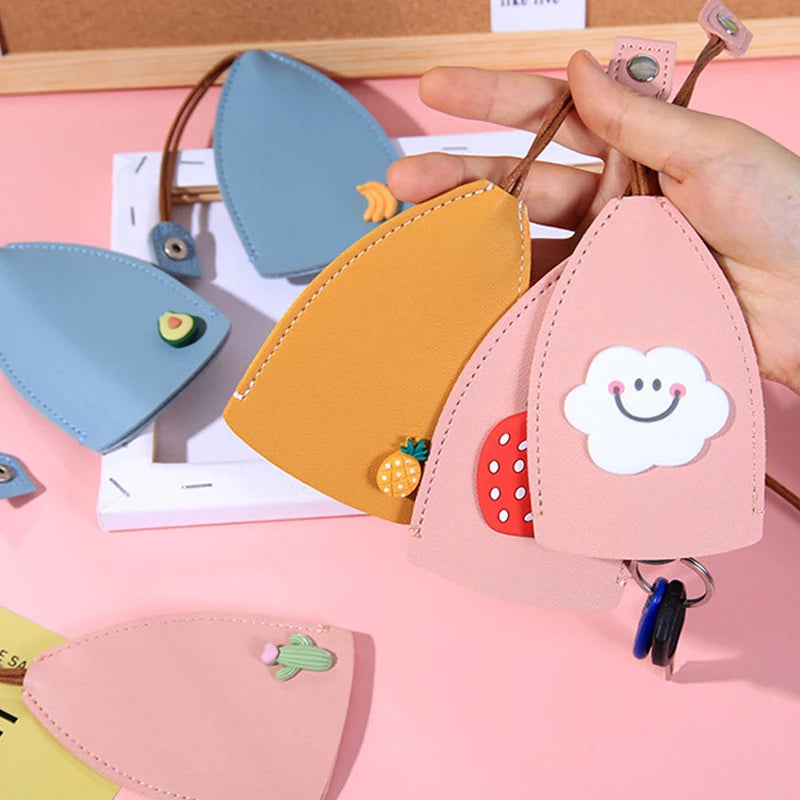 PU Leather Key Bag Solid Key Wallet Car Key Holder Case