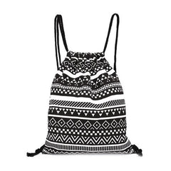 Ethnic Style Digital Printing Lady Bundle Mouth Backpack