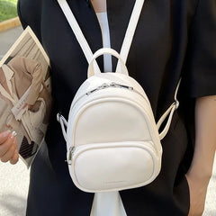 Small Pu Leather Backpack Portable Pouch Bag