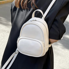Small Pu Leather Backpack Portable Pouch Bag