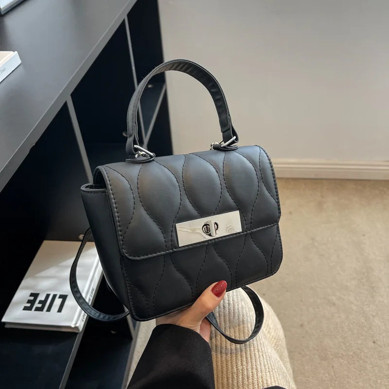 Small Pu Leather Handbag Flap Shoulder Bags Tote