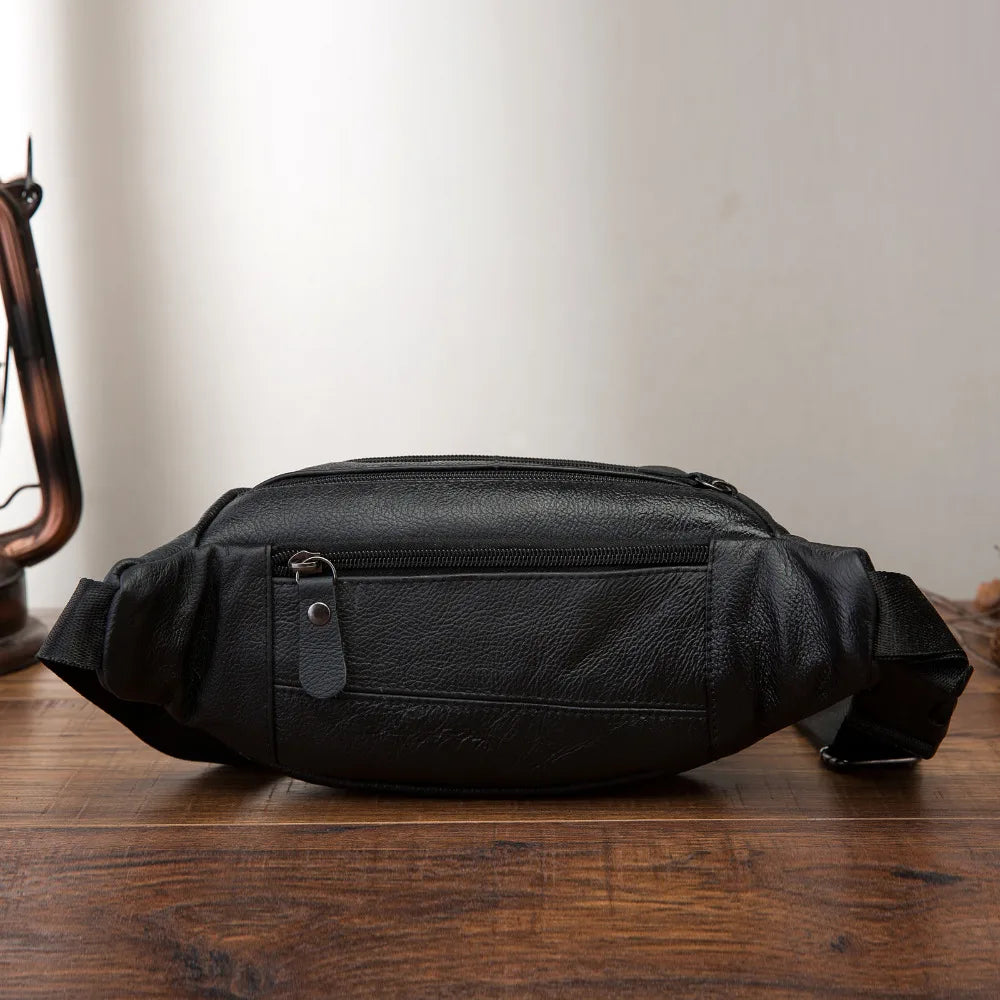 Leather Male Crossbody Sling Bag Travel Cell Phone Case Pouch Men 004b