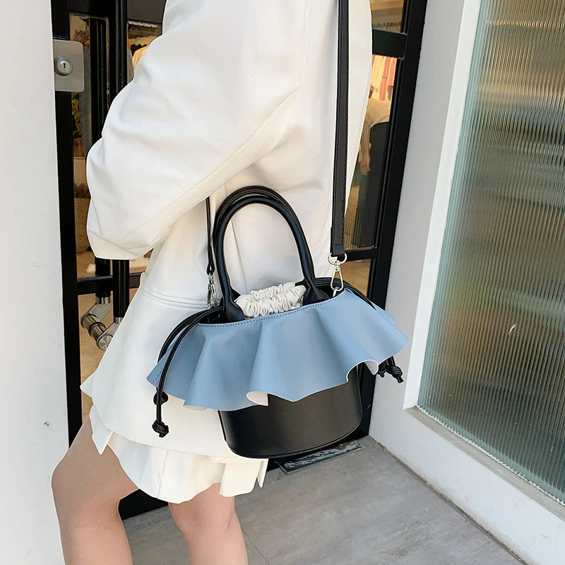 Drawstring Bucket Bag Crossbody Shoulder Handbag Women