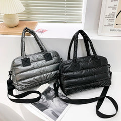 Quilted Cotton Padded Messenger Bag Women Shoulder Bag