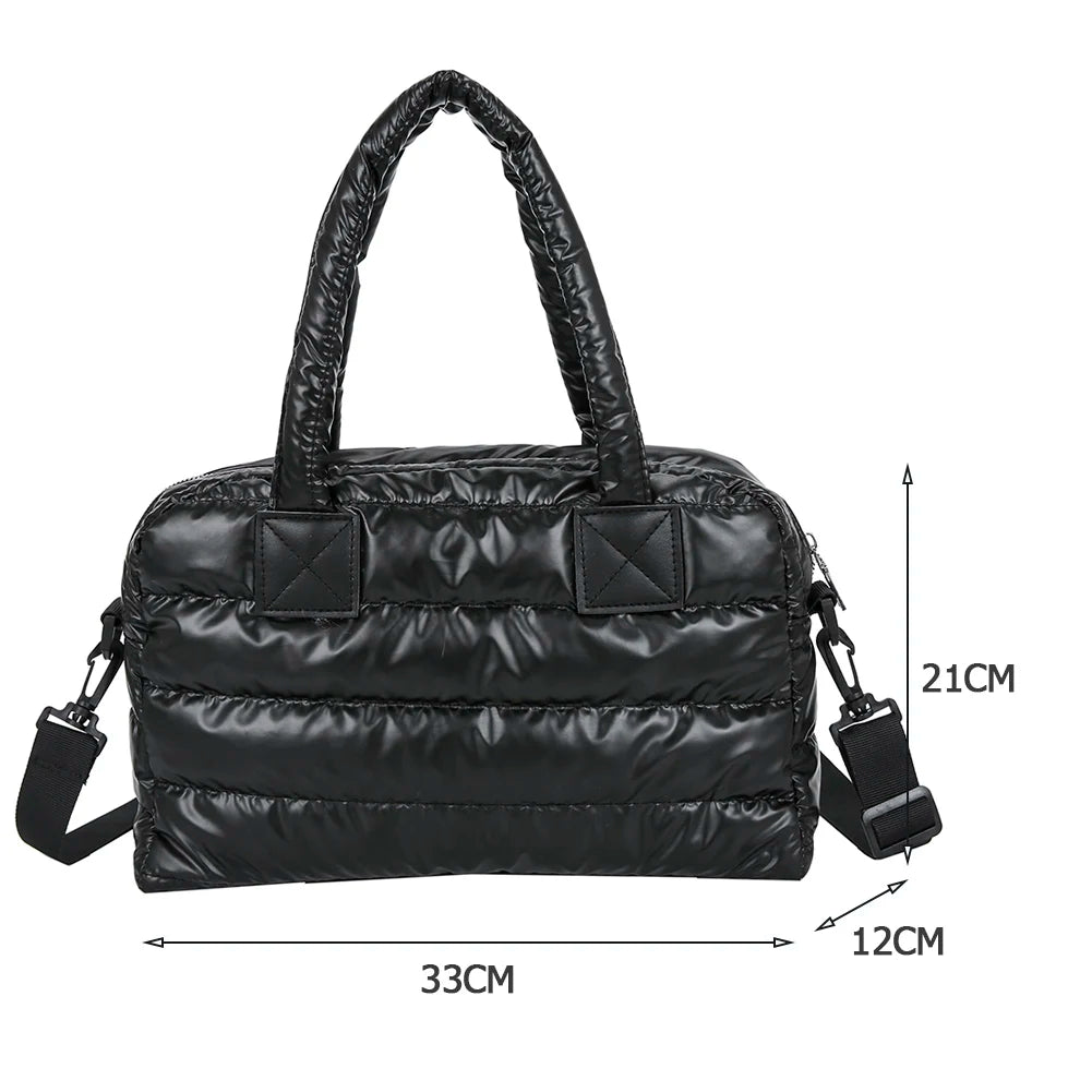 Quilted Cotton Padded Messenger Bag Women Shoulder Bag