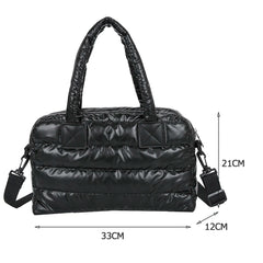 Quilted Cotton Padded Messenger Bag Women Shoulder Bag