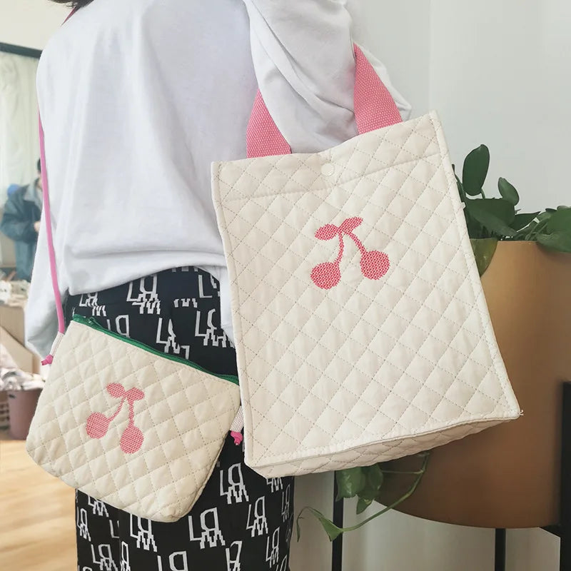Quilted Women's Handbag Cotton Ladies Shoulder Crossbody Bag