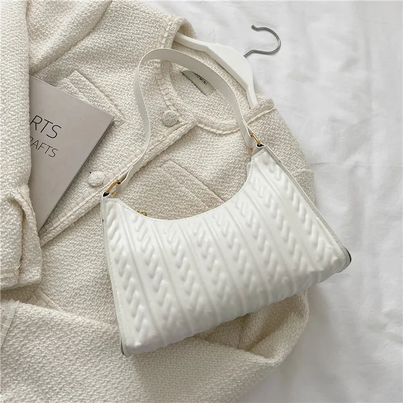 Women's PU Leather Shoulder Bag with Butterfly Chains