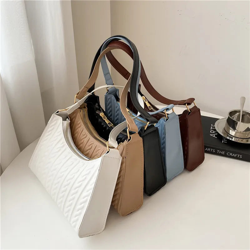 Women's PU Leather Shoulder Bag with Butterfly Chains