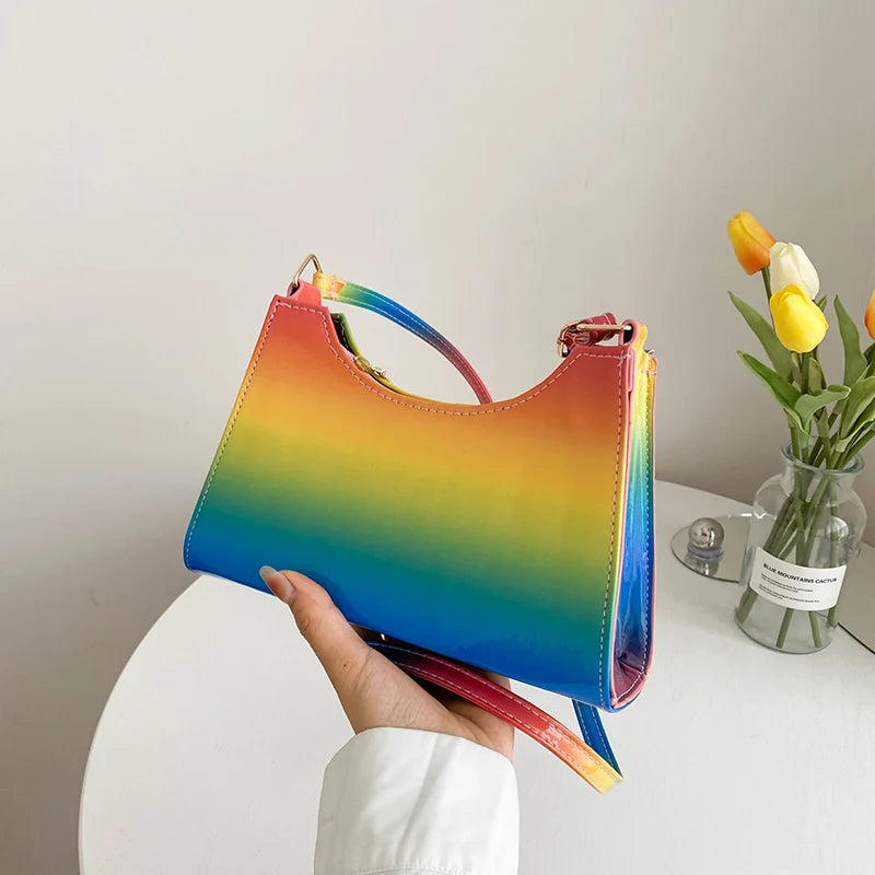 Rainbow Women's Shoulder Underarm Bag Pu Leather Ladies Crossbody Bags