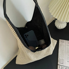 Rattan Woman Shoulder Bag Straw Handbags Women'S Leisure Large Capacity