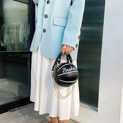 Retro Basketball Football Chain Crossbody Bags for Woman