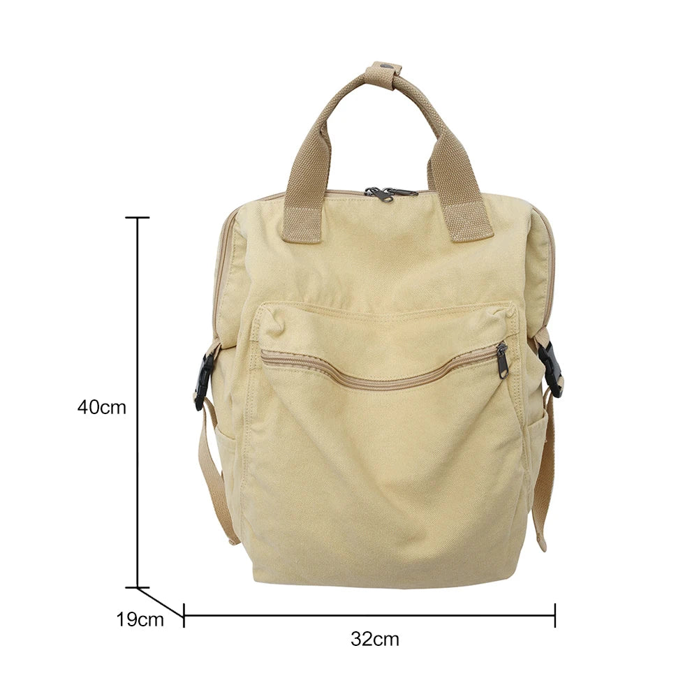 Retro Canvas Backpack Large Capacity Travel School Bag Crossbody Bags Handbags