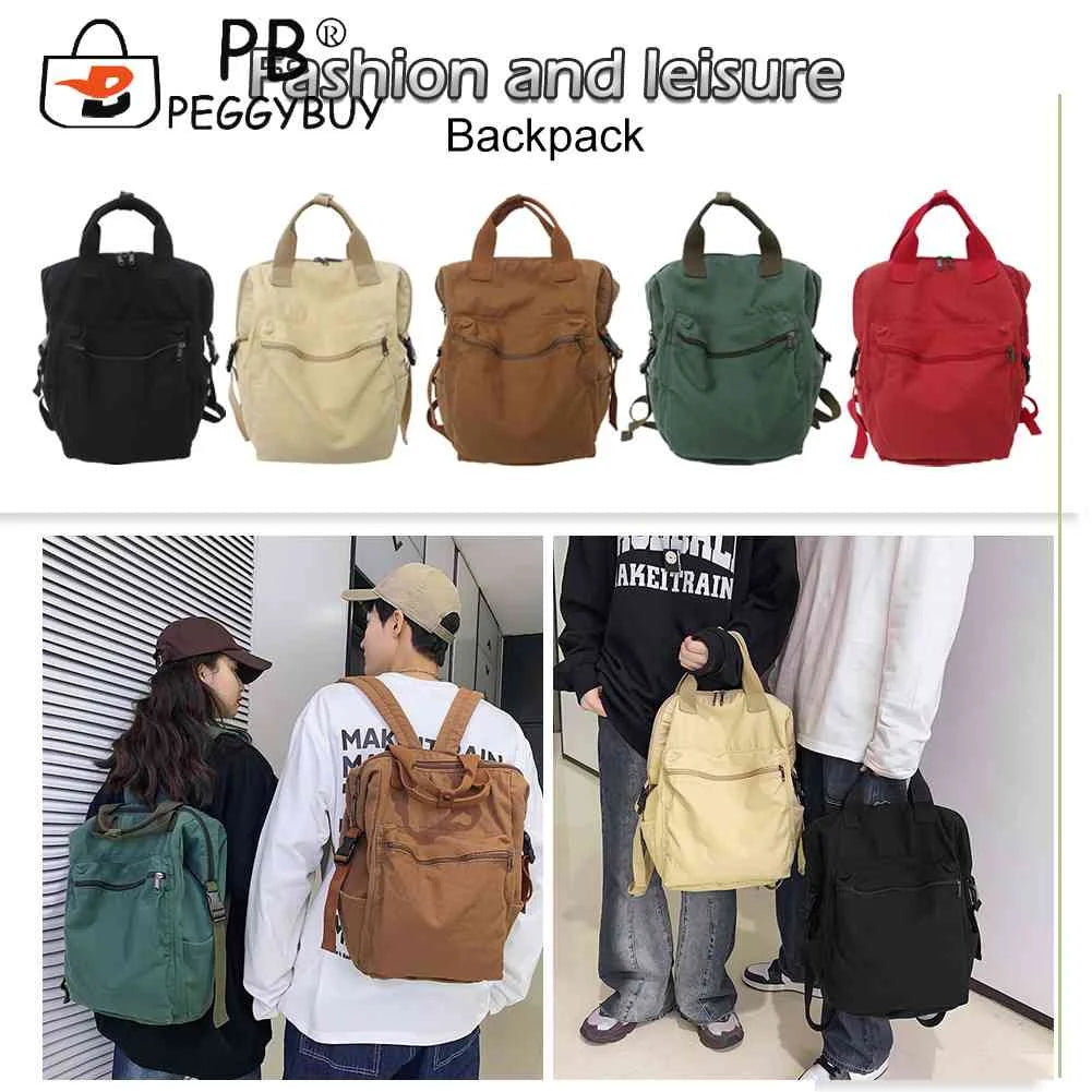 Retro Canvas Backpack Large Capacity Travel School Bag Crossbody Bags Handbags