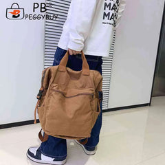 Retro Canvas Backpack Large Capacity Travel School Bag Crossbody Bags Handbags
