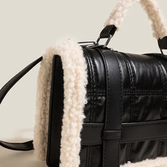 Retro One Shoulder Messenger Bags for Women Plush Handbag Ladies