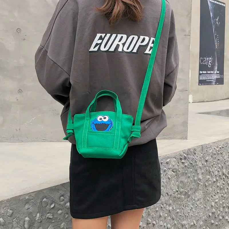 Rainbow Canvas Handbag Tote Messenger Female Bag