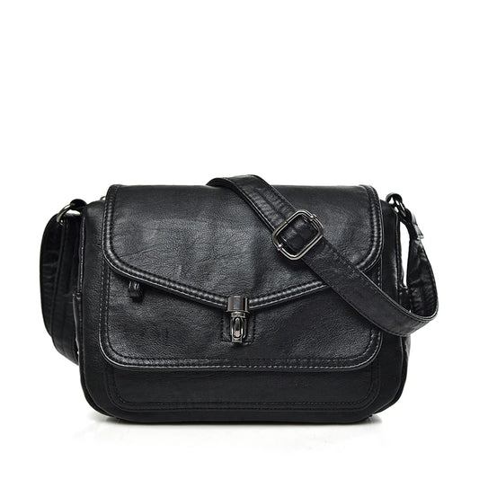 Vintage Leather Shoulder Bag for Women High Ladies Messenger Crossbody Bags