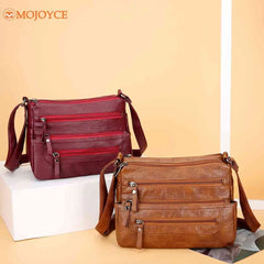 Retro Women Shoulder Bag Soft Leather Mother Messenger Bag Fashionable