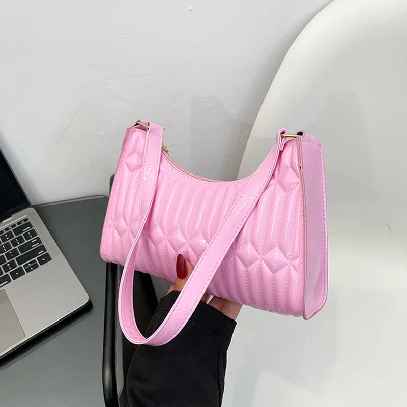 Retro Embroidery Thread Women Handbag Underarm Shoulder Bag