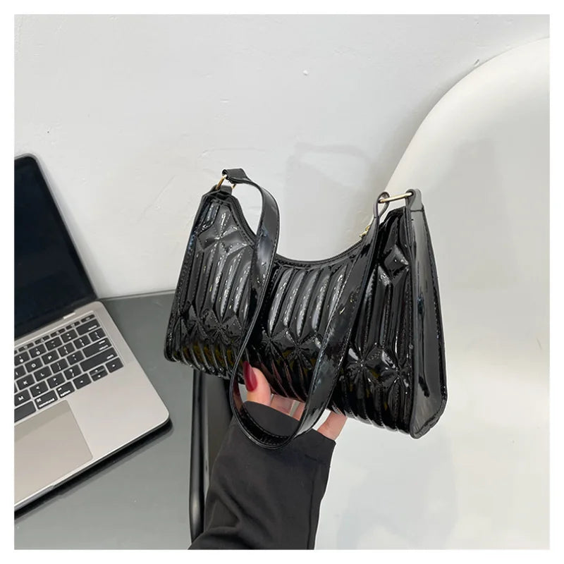 Retro Embroidery Thread Women Handbag Underarm Shoulder Bag