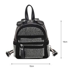 Rhinestone Backpack Women Crystal PU Small Travel Shoulder School Bags
